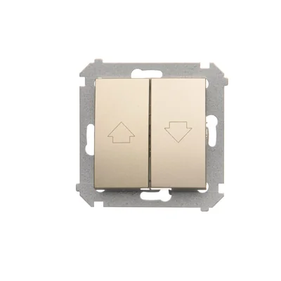 Bouton aveugle pour commander le volet roulant de plusieurs endroits (module) 10A 250V bornes à vis or (métallique)