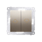 Bouton aveugle pour commander le volet roulant de plusieurs endroits (module) 10A 250V bornes à vis or (métallique)