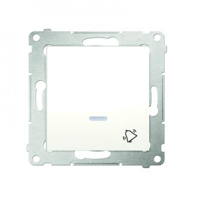 Bouton "cloche" avec rétroéclairage LED (module) 10A 230V connecteurs rapides crème