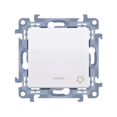 Bouton "cloche" SIMON 10 avec rétroéclairage LED (module) 10AX 230V blanc