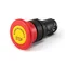 Bouton d'arrêt d'urgence EMAS, avec plaque signalétique, monobloc, 2NC, tête champignon 40 mm, rouge