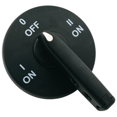 Bouton de porte noir positions I-0-II avec serrure