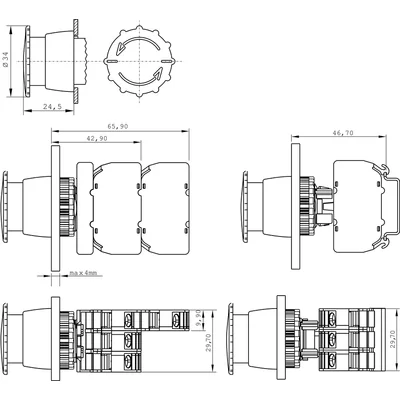 Bouton de sécurité SP22 dans boîtier coupe-feu 2 contacts NO 1 contact NF