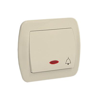 Bouton de sonnerie avec rétroéclairage 10A 250V beige bornes à vis