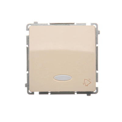 Bouton de sonnerie avec rétroéclairage (module) 10A 250V beige bornes à vis