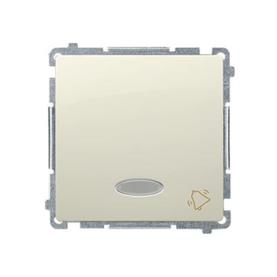 Bouton de sonnerie avec rétroéclairage (module) 10A 250V beige bornes à vis