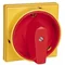 Bouton jaune et rouge GXA01, verrouillable par cadenas, pour plaque 48x48 mm et axe de 6 mm