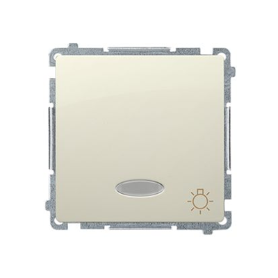 Bouton "Light" avec rétroéclairage LED 10AX 24V bornes à vis beige