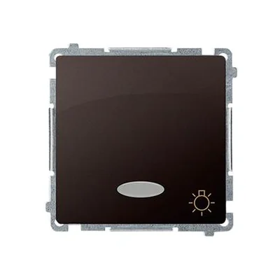 Bouton "Light" avec rétroéclairage LED bleu 10AX 24V bornes à vis chocolat mat métallisé
