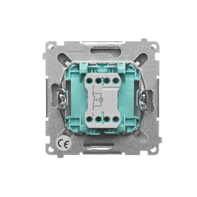 Bouton "Light" avec rétroéclairage LED bleu 10AX 24V bornes à vis métallisées satinées