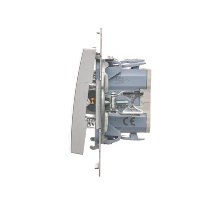Bouton "Light" avec rétroéclairage LED (module) 10A 230V connecteurs rapides argent (métallique)