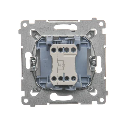Bouton "Light" avec rétroéclairage LED (module) 10A 230V connecteurs rapides argent (métallique)