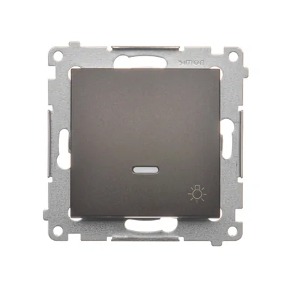 Bouton "Light" avec rétroéclairage LED (module) 230V, marron métallisé mat