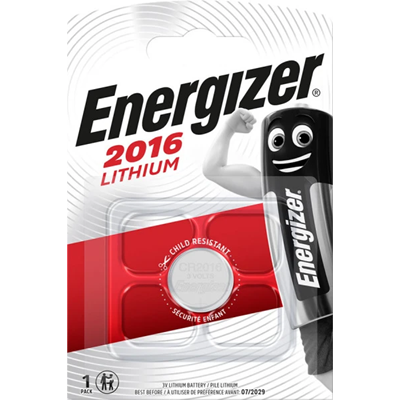 Bouton lithium CR2016 Pile Energizer LITHIUM 3V