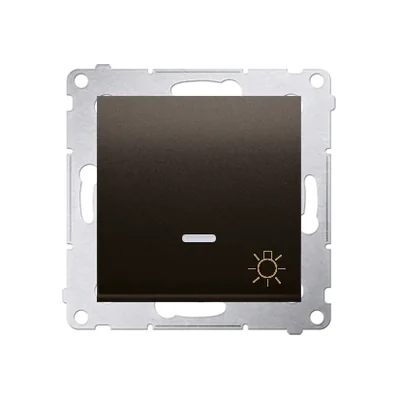 Bouton "lumière avec rétroéclairage LED" 16AX 250V bornes à vis bronze métallisé mat