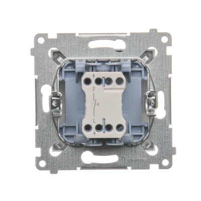 Bouton "lumière" (module) 10A 230V connecteurs rapides argent (métallique)