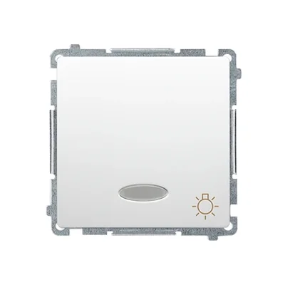 Bouton lumineux avec rétroéclairage pour 24V (module) 10A 24 V bornes à vis blanc