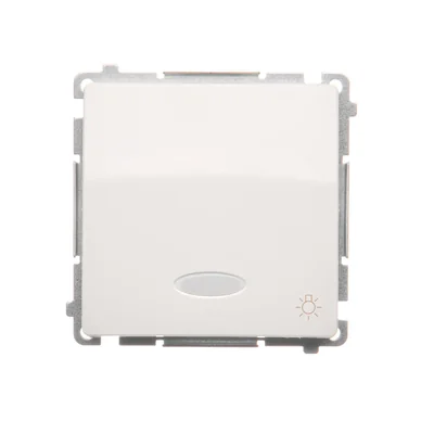 Bouton lumineux avec rétroéclairage pour 24V (module) 10A 24 V bornes à vis blanc