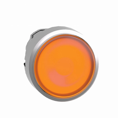 Bouton métal LED plat push-push orange sans marquage