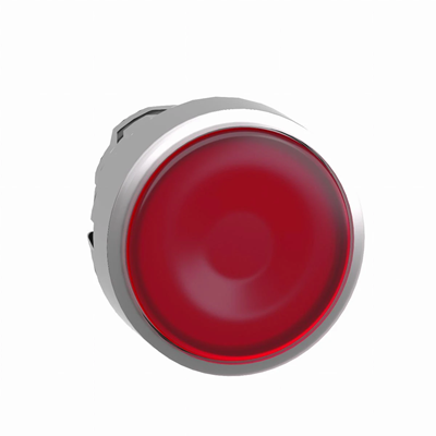 Bouton métal LED push-push plat rouge sans marquage