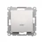 Bouton NO simple à rétroéclairage LED sans pictogramme (module) 16A 250V bornes à vis argent (métallique)