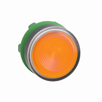 Bouton ondulé plastique LED plat orange sans marquage