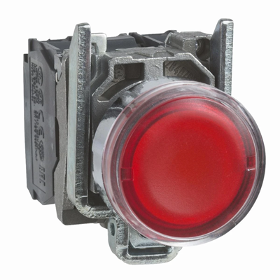 Bouton plat Harmony XB4 Rouge avec ampoule 250V