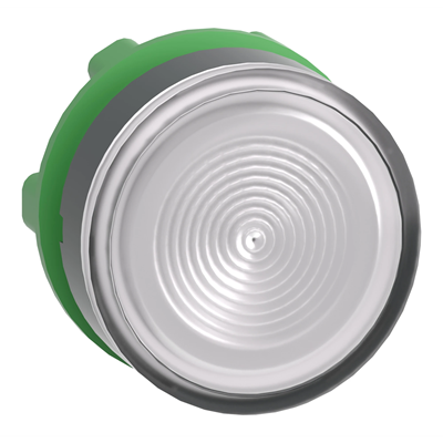 Bouton plat, LED blanche à réinitialisation automatique, plastique ondulé sans marquage