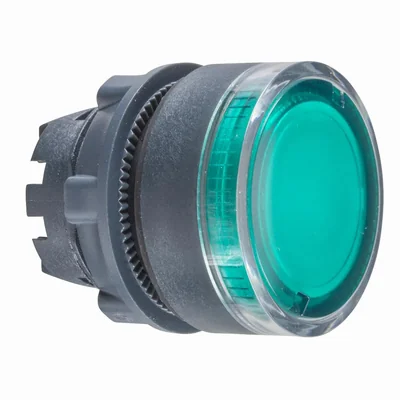 Bouton plat, vert, ampoule plastique BA 9s à réinitialisation automatique, typique