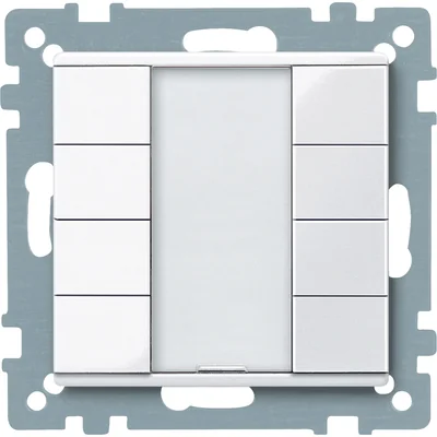 Bouton-poussoir apparent KNX quadruple plus blanc actif System M