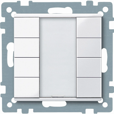 Bouton-poussoir apparent KNX quadruple plus blanc actif System M