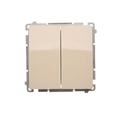 Bouton poussoir double allumage : 2 entrées, 2 sorties (module) 230V, beige