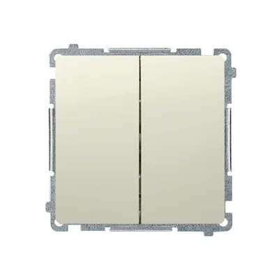 Bouton poussoir double allumage : 2 entrées, 2 sorties (module) 230V, beige