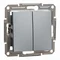 Bouton poussoir double ASFORA acier sans cadre