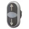 Bouton-poussoir double avec ressort de rappel, noir - flèches haut, bas, M22-DDL-S-X7/X7