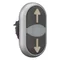 Bouton-poussoir double avec ressort de rappel, noir - flèches haut, bas, M22-DDL-S-X7/X7