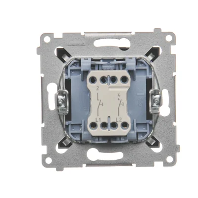 Bouton poussoir double sans pictogramme (module) 10A 250V connecteurs rapides anthracite (métallique)