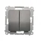 Bouton poussoir double sans pictogramme (module) 10A 250V connecteurs rapides anthracite (métallique)