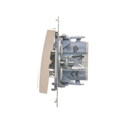 Bouton poussoir double sans pictogramme (module) 10A 250V connecteurs rapides crème