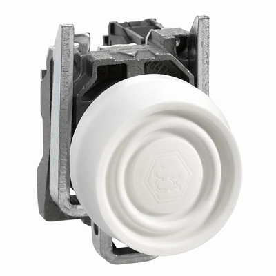 Bouton poussoir Harmony XB4 Capuche blanc sans rétroéclairage métal