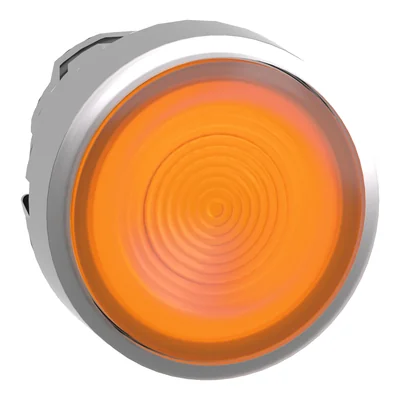 Bouton-poussoir métallique plat, orange, à rappel automatique, ondulé, à LED, sans marquage