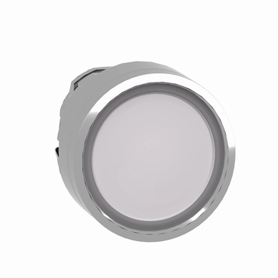 Bouton poussoir plat blanc LED métal sans marquage