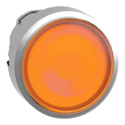 Bouton-poussoir plat jaune à retour automatique sans rétro-éclairage, métal, repérage possible