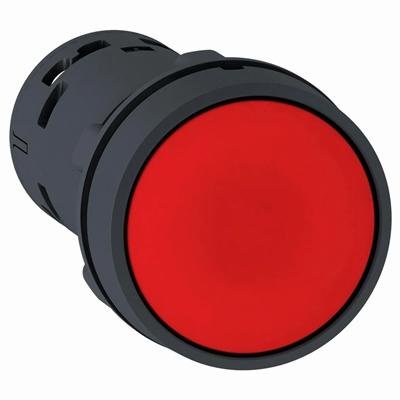 Bouton-poussoir plat rouge Harmony XB7 avec retour automatique