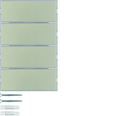 Bouton-poussoir quadruple KNX EASY K.1/K.3 avec champ d'inscription, acier inoxydable