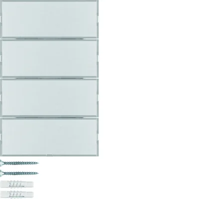 Bouton-poussoir quadruple KNX EASY K.1/K.3 avec porte-lettres en aluminium