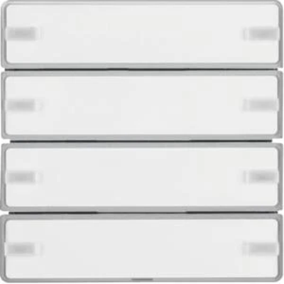 Bouton-poussoir quadruple KNX EASY Q.1/Q.3 avec champ de texte en aluminium