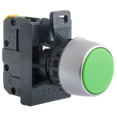 Bouton poussoir recouvert anneau nickelé noir