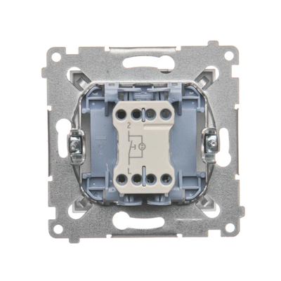 Bouton poussoir simple à rétroéclairage LED sans pictogramme (module) 10A 250V connecteurs rapides argent (métallique)