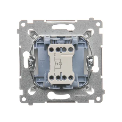 Bouton poussoir simple à rétroéclairage LED sans pictogramme (module) 10A 250V connecteurs rapides blanc